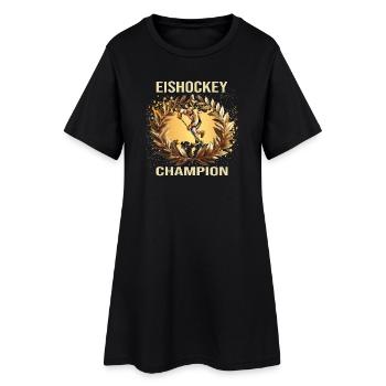 Eishockey Champion - Frauen T-Shirt-Kleid - Schwarz - Vorne