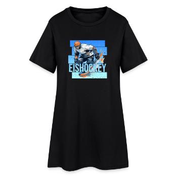Eishockey - Frauen T-Shirt-Kleid - Schwarz - Vorne