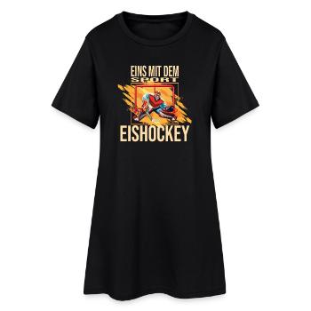 Eins mit dem Sport - Eishockey - Frauen T-Shirt-Kleid - Schwarz - Vorne