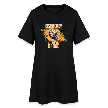 Eishockey ist meine Droge - Frauen T-Shirt-Kleid - Schwarz - Vorne