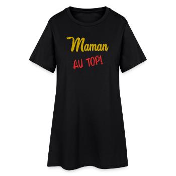 SCHÖNEN MUTTERTAG. MAMA. MUTTERTAG - Frauen T-Shirt-Kleid - Schwarz - Vorne