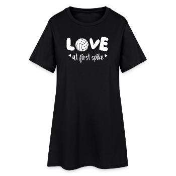 Coup de foudre Spike Funny Volleyball - Robe T-shirt Femme - noir - Devant