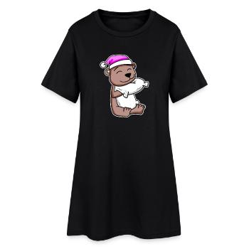 Ours fatigué dormir dans - Robe T-shirt Femme - noir - Devant