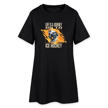 Life is a journey - Frauen T-Shirt-Kleid - Schwarz - Vorne