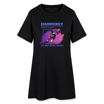 Wo der Sound der Schlittschuhe zur Melodie wird - Frauen T-Shirt-Kleid - Schwarz - Vorne