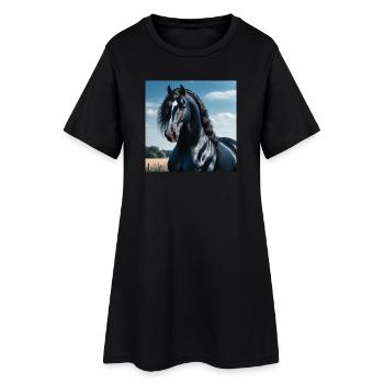 L’élégance du cheval - Robe T-shirt Femme - noir - Devant