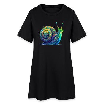 Schnecke - Frauen T-Shirt-Kleid - Schwarz - Vorne