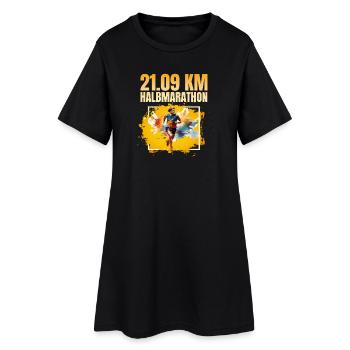 21 09 KM - Halbmarathon - Frauen T-Shirt-Kleid - Schwarz - Vorne