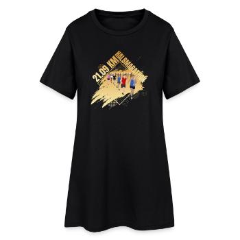 21 09 KM - Halbmarathon - Frauen T-Shirt-Kleid - Schwarz - Vorne