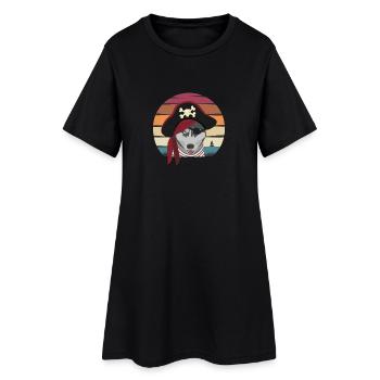 Chien pirate - Robe T-shirt Femme - noir - Devant