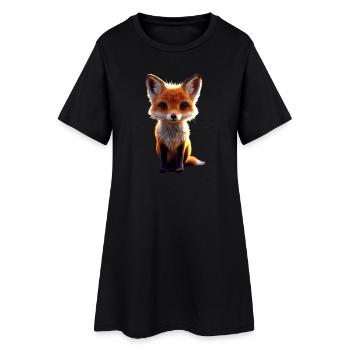Renard J’aime les renards Renard roux Renard mignon sauvage - Robe T-shirt Femme - noir - Devant