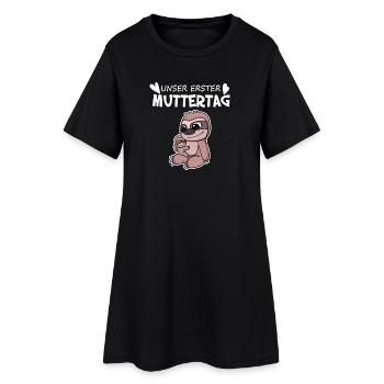 Muttertag - erster Muttertag Geschenk - Frauen T-Shirt-Kleid - Schwarz - Vorne
