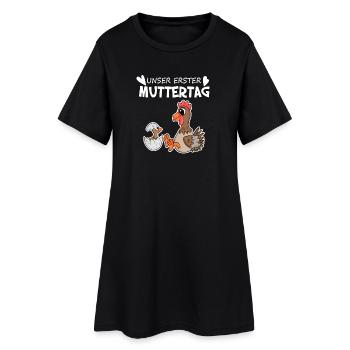 Fête des mères - premier cadeau de fête des mères. - Robe T-shirt Femme - noir - Devant