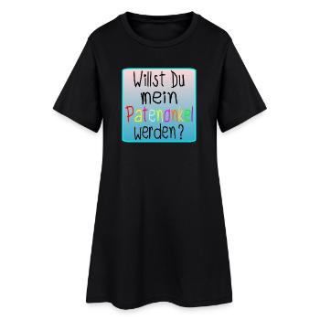 TAUFE - PATENONKEL WERDEN - Frauen T-Shirt-Kleid - Schwarz - Vorne