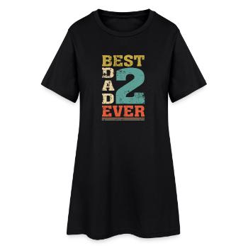 Best Dad Ever Vater 2 Kinder zweifacher Papa shirt - Frauen T-Shirt-Kleid - Schwarz - Vorne