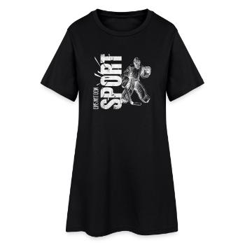 Eins mit dem Sport - Eishockey - Frauen T-Shirt-Kleid - Schwarz - Vorne