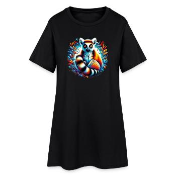 Lémurien - Robe T-shirt Femme - noir - Devant