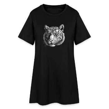 Tête de tigre blanc - Robe T-shirt Femme - noir - Devant