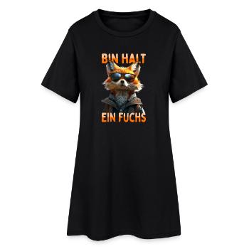 Fox saying I'm just a fox cunning foxes - Women’s T-Shirt Dress - black - Front