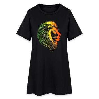 Conquering lion rasta, rastafari, jamaïque, juda - Robe T-shirt Femme - noir - Devant