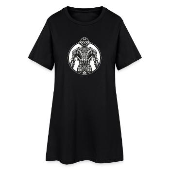Robot Rétro Circulaire - Robe T-shirt Femme - noir - Devant