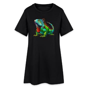 Iguane - Robe T-shirt Femme - noir - Devant