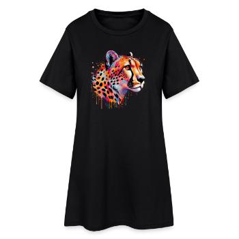 Guépard - Robe T-shirt Femme - noir - Devant