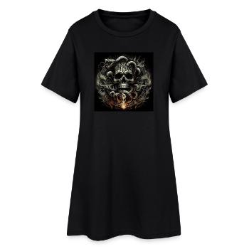 Crâne et serpents - Robe T-shirt Femme - noir - Devant