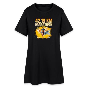 42 19 KM Marathon - Frauen T-Shirt-Kleid - Schwarz - Vorne