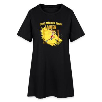 Coole Mädchen gehen Laufen - Frauen T-Shirt-Kleid - Schwarz - Vorne