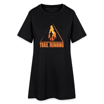 Trail Running - Frauen T-Shirt-Kleid - Schwarz - Vorne