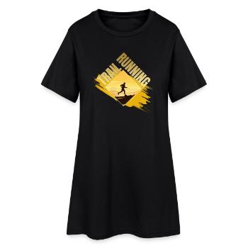 Trail Running - Frauen T-Shirt-Kleid - Schwarz - Vorne
