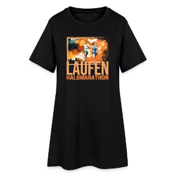 Laufen - Halbmarathon - Frauen T-Shirt-Kleid - Schwarz - Vorne