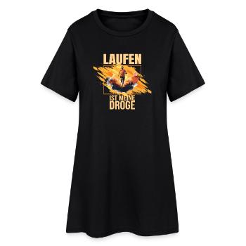 Laufen ist meine Droge - Frauen T-Shirt-Kleid - Schwarz - Vorne