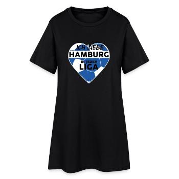 Hamburg Deutschland Fußball - Frauen T-Shirt-Kleid - Schwarz - Vorne