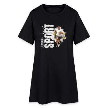 Eins mit dem Sport - Laufen - Frauen T-Shirt-Kleid - Schwarz - Vorne