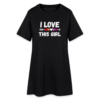 Lesbienne. J’adore cette fille - Robe T-shirt Femme - noir - Devant