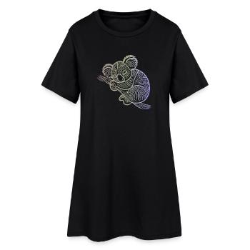 koala en motifs aborigènes , tribal - Robe T-shirt Femme - noir - Devant