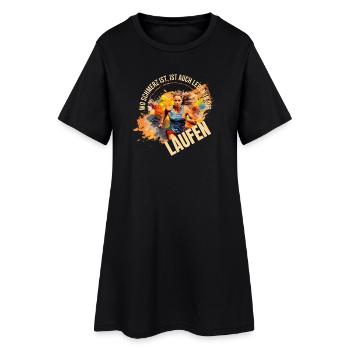 Laufen: Wo Schmerz ist, ist auch Leben in dir - Frauen T-Shirt-Kleid - Schwarz - Vorne