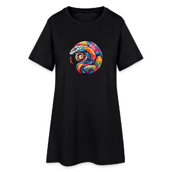 Serpent Spiralé Coloré - Robe T-shirt Femme - noir - Devant