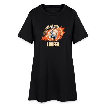 Laufen: Aufgeben ist keine Option - Frauen T-Shirt-Kleid - Schwarz - Vorne