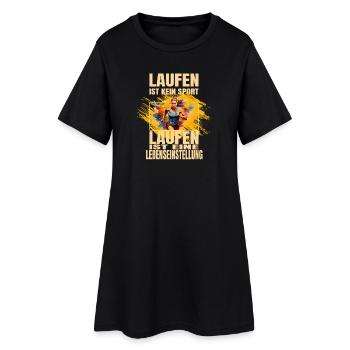 Laufen ist kein Sport... - Frauen T-Shirt-Kleid - Schwarz - Vorne