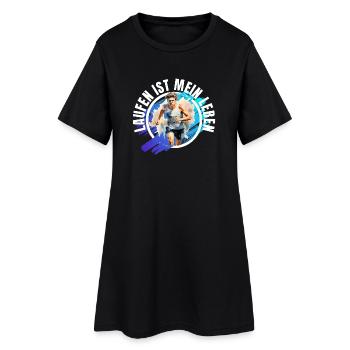 Laufen ist mein Leben - Frauen T-Shirt-Kleid - Schwarz - Vorne