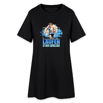 Laufen ist mein Lebenselixier - Frauen T-Shirt-Kleid - Schwarz - Vorne