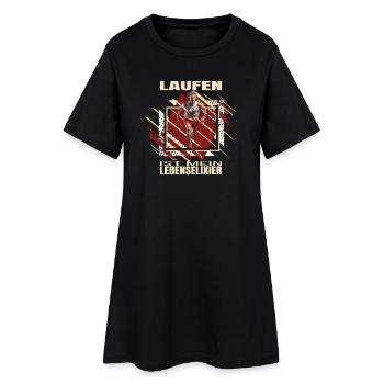 Laufen ist mein Lebenselixier - Frauen T-Shirt-Kleid - Schwarz - Vorne