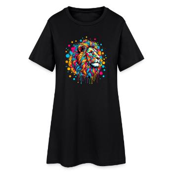 Lion - Robe T-shirt Femme - noir - Devant