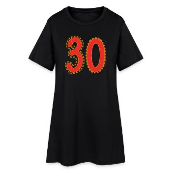 30. 30 JAHRE. 30. JAHRESTAG. 30-JÄHRIGES JUBILÄUM. - Frauen T-Shirt-Kleid - Schwarz - Vorne