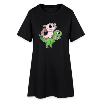 Dino Motif Dinosaure Axolotl Motif Enfants - Robe T-shirt Femme - noir - Devant