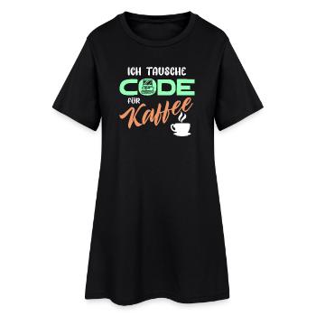 Code Développeur de déclaration Programmeur Ordinateur - Robe T-shirt Femme - noir - Devant