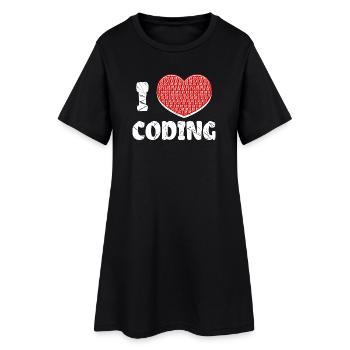 Developer Herz Coden Statement Programmierer - Frauen T-Shirt-Kleid - Schwarz - Vorne